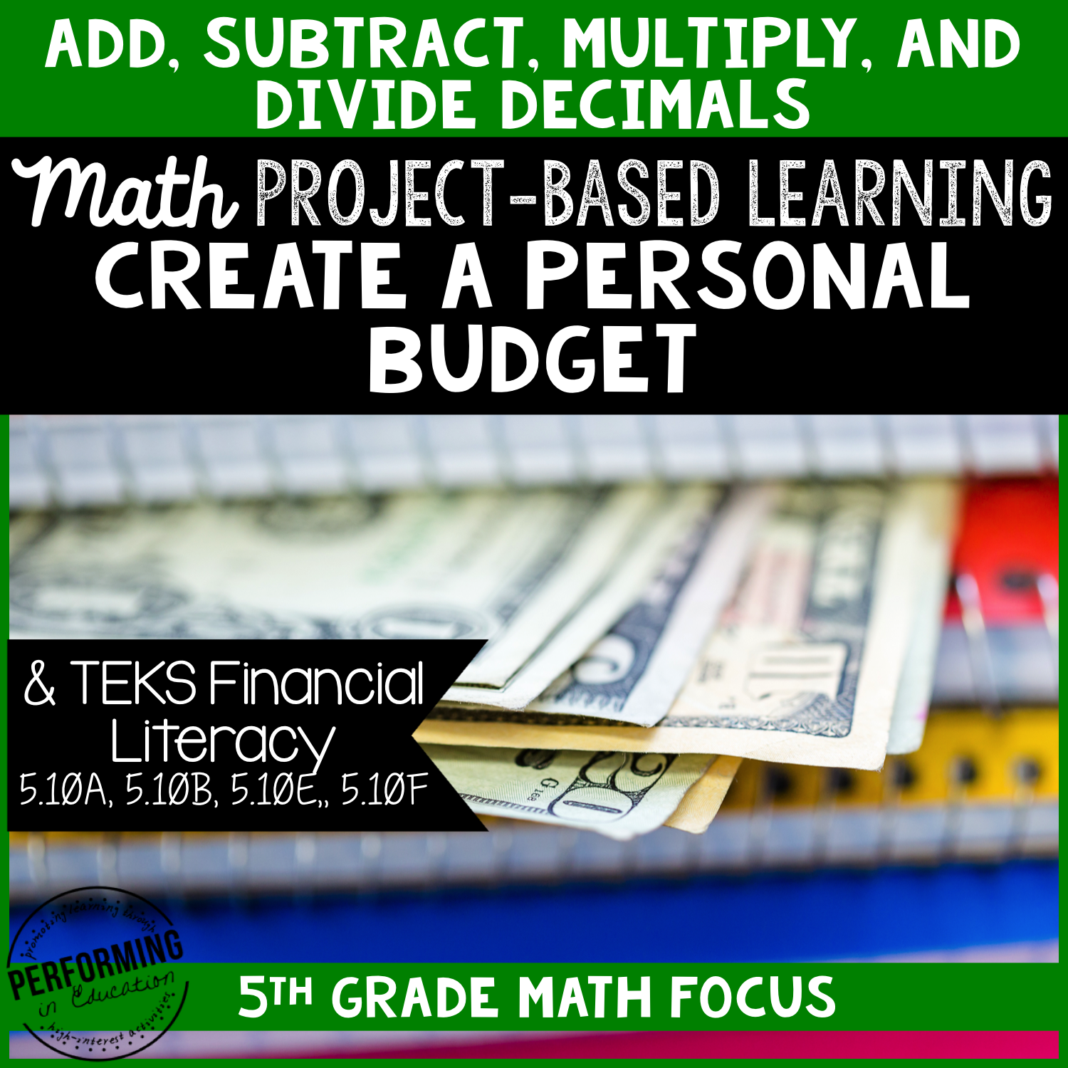 Project Based Learning: Create a Personal Budget 5th Grade Math 00031