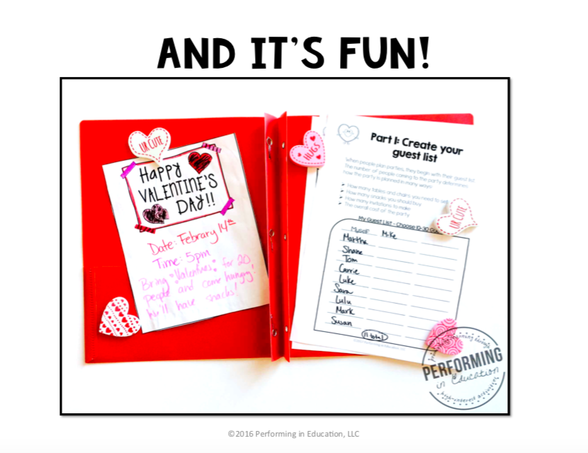 Valentine's Day Math Project-based Learning: 3rd Grade Edition