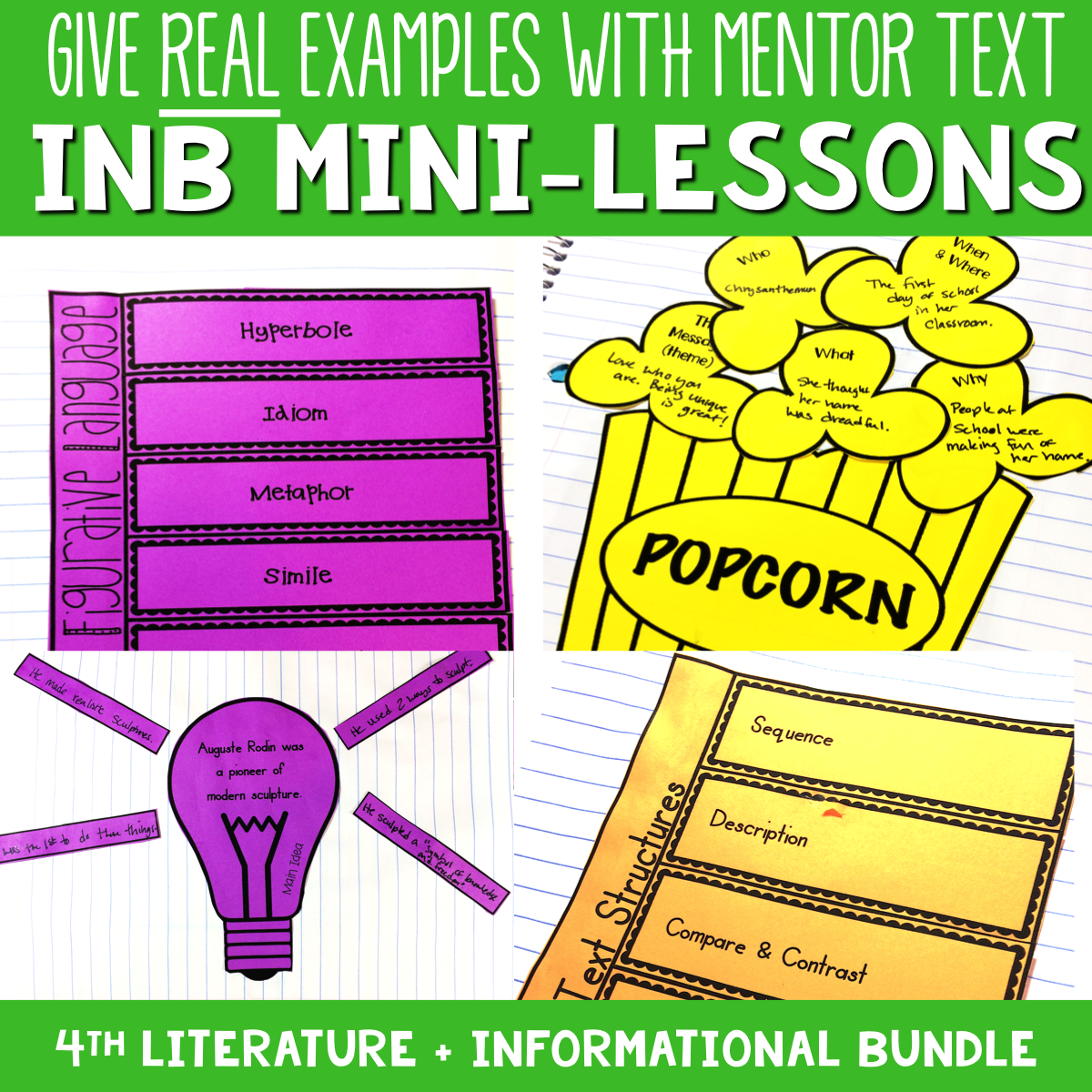4th Grade Reading Interactive Notebook Mini Lessons ENTIRE YEAR 00067