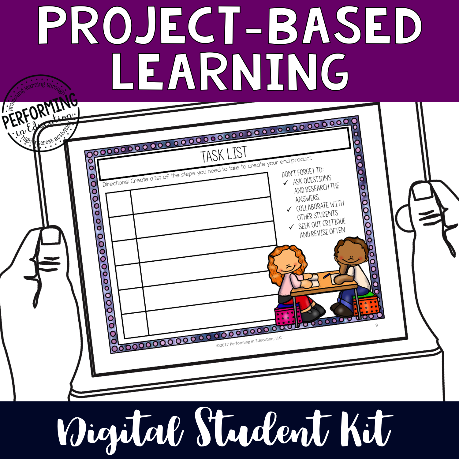 Grades 4-8th: Project-Based Learning Digital Organizers for Google Classroom Student Kit 00077