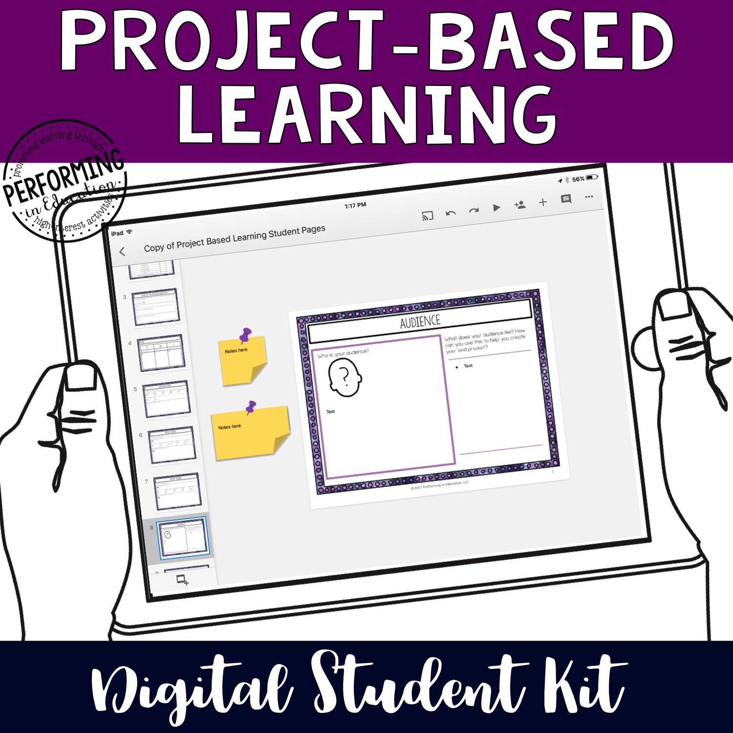 Grades 4-8th: Project-Based Learning Digital Organizers for Google Classroom Student Kit