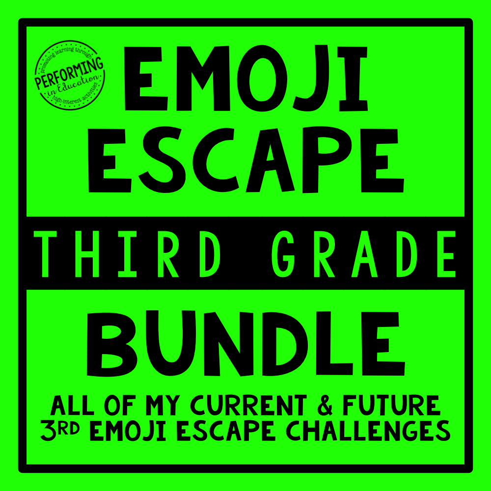 3rd Grade Emoji Escape Bundle & Membership 00079