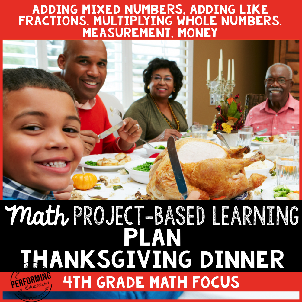 Thanksgiving Project-Based Learning for 4th Grade Fractions & Measurement 00048