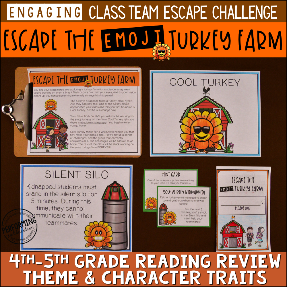 4th & 5th Grade Thanksgiving Reading Escape Game 00083