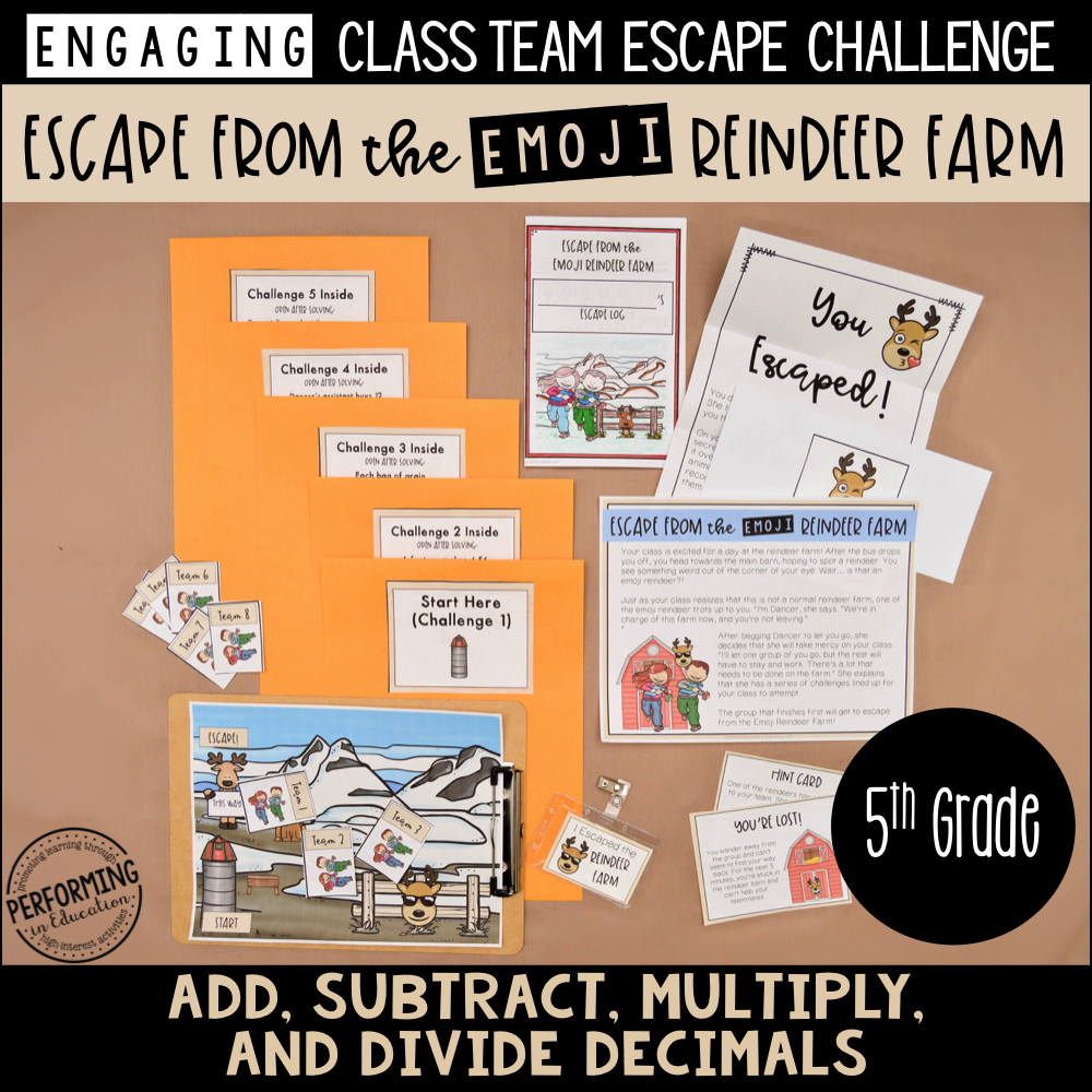 5th Grade Winter Escape Room (Math Review) 00084