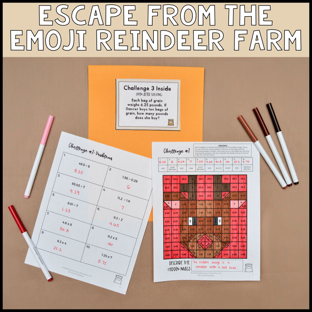 5th Grade Winter Escape Room (Math Review)