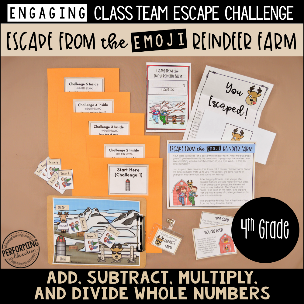 4th Grade Winter Escape Room (Math Review) 00085