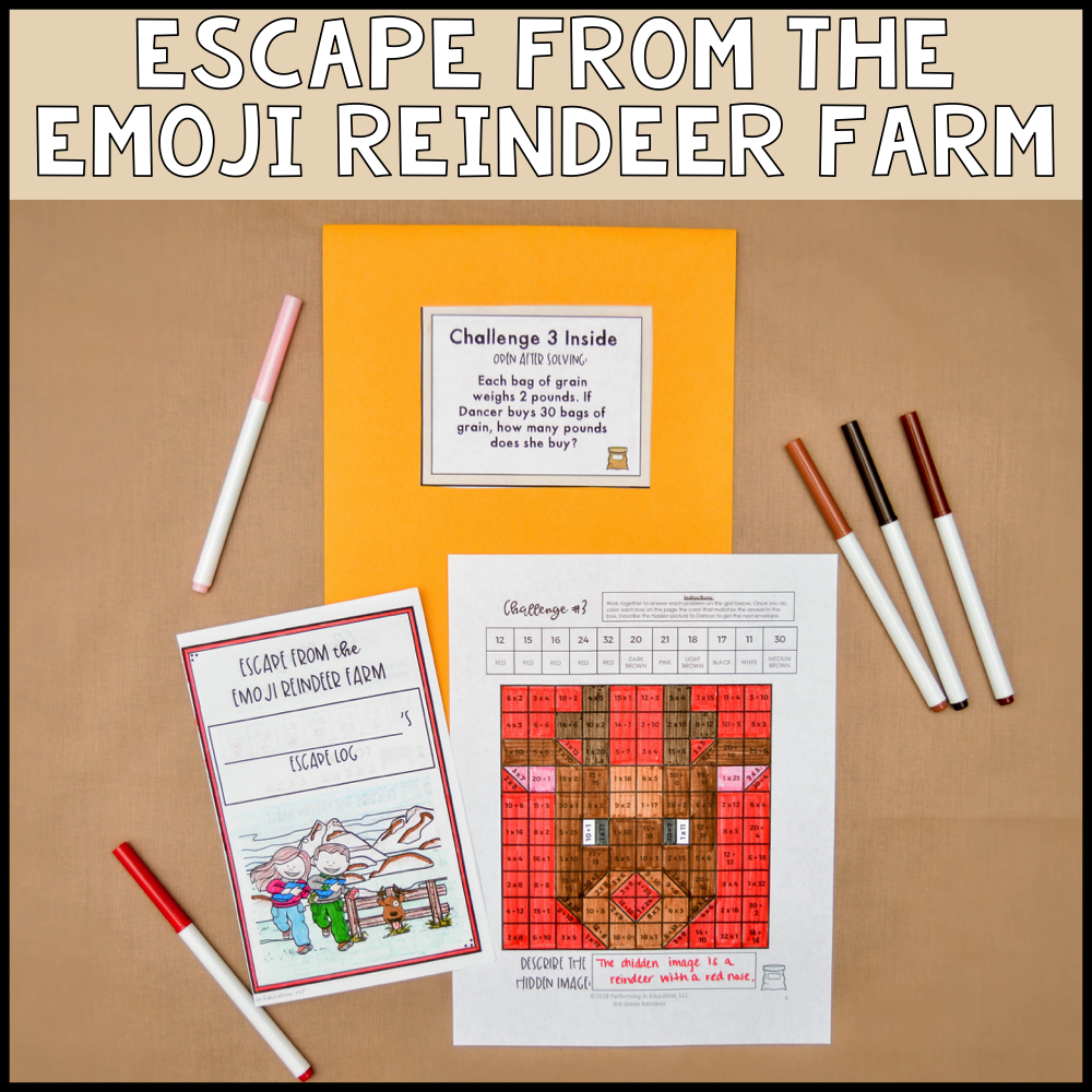 3rd Grade Winter Escape Room (Math Review)