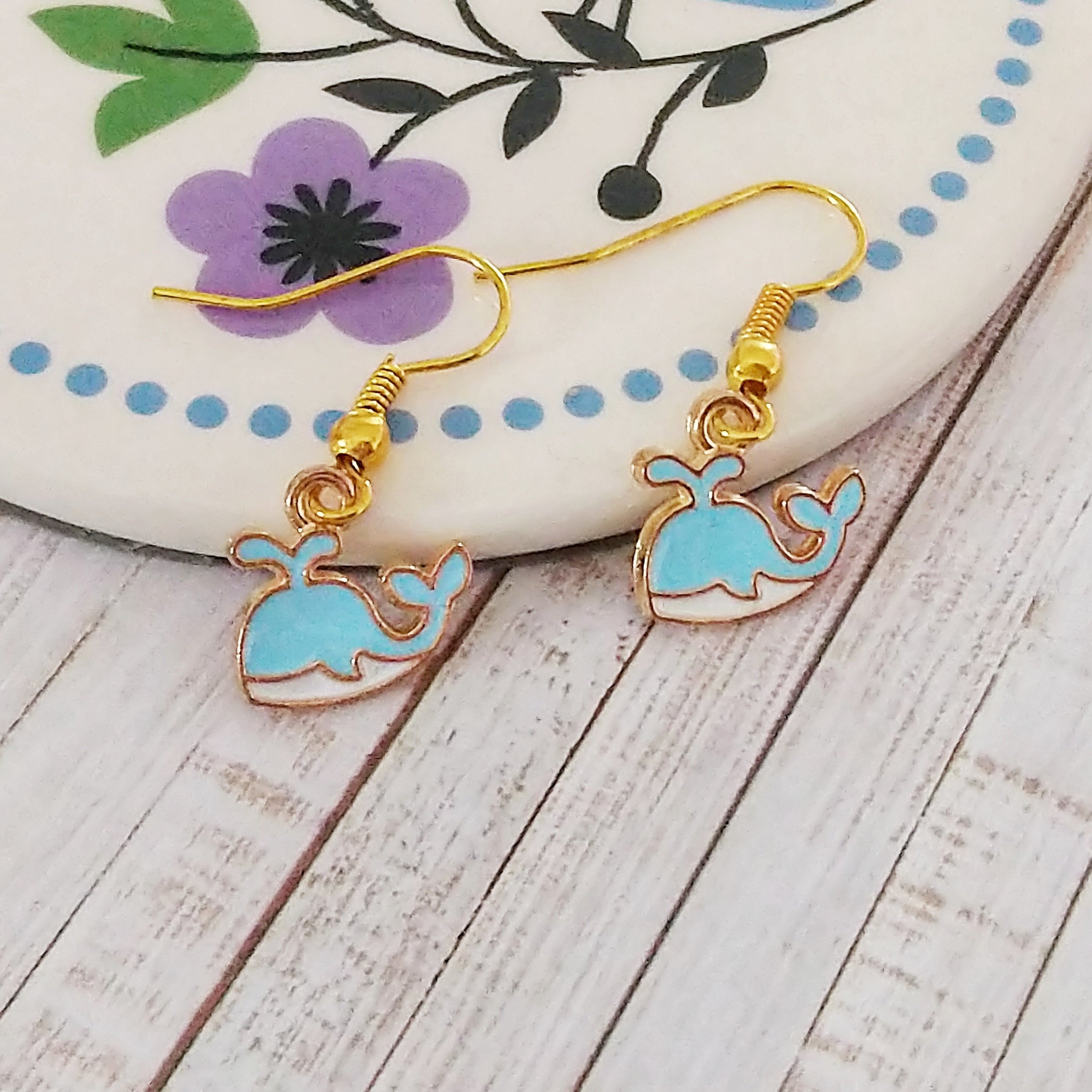 Blue Whale Earrings 1