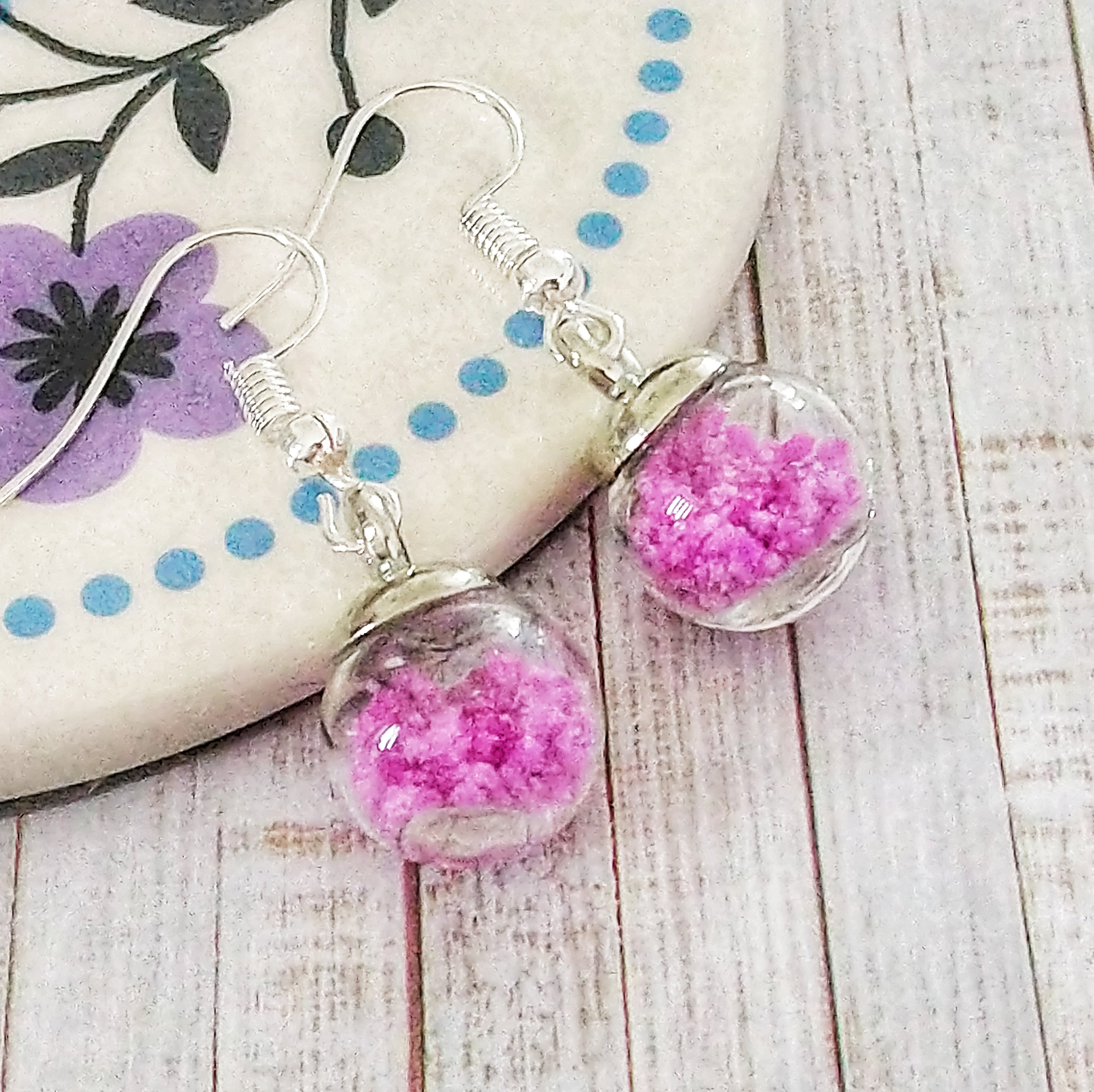 Glow in the Dark Pink Bottle Earrings 00413
