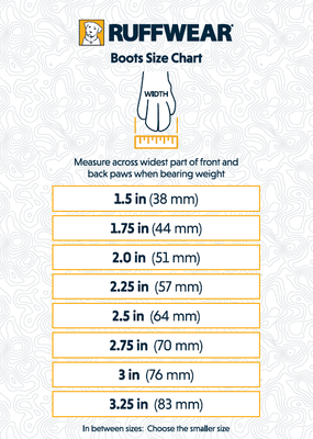 Ruffwear - Boot sizing Chart