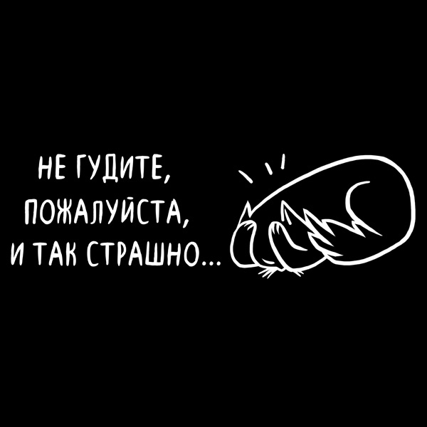 Наклейка на заднее стекло автомобиля "Не гудите, пожалуйста"