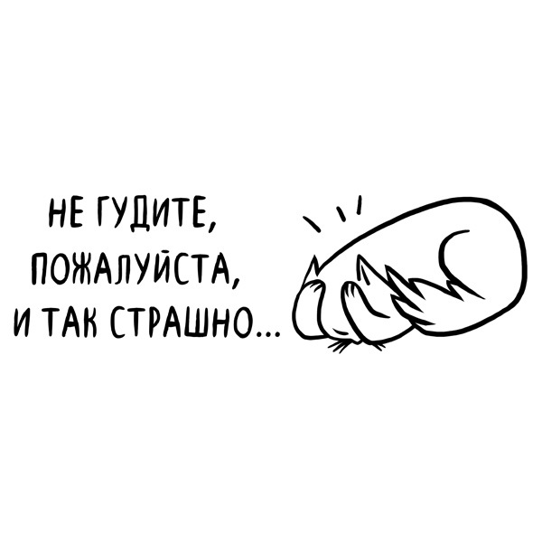 Наклейка на заднее стекло автомобиля "Не гудите, пожалуйста"