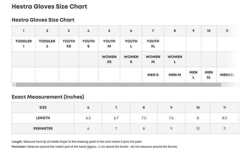 Hestra Glove And Mitten Size Chart