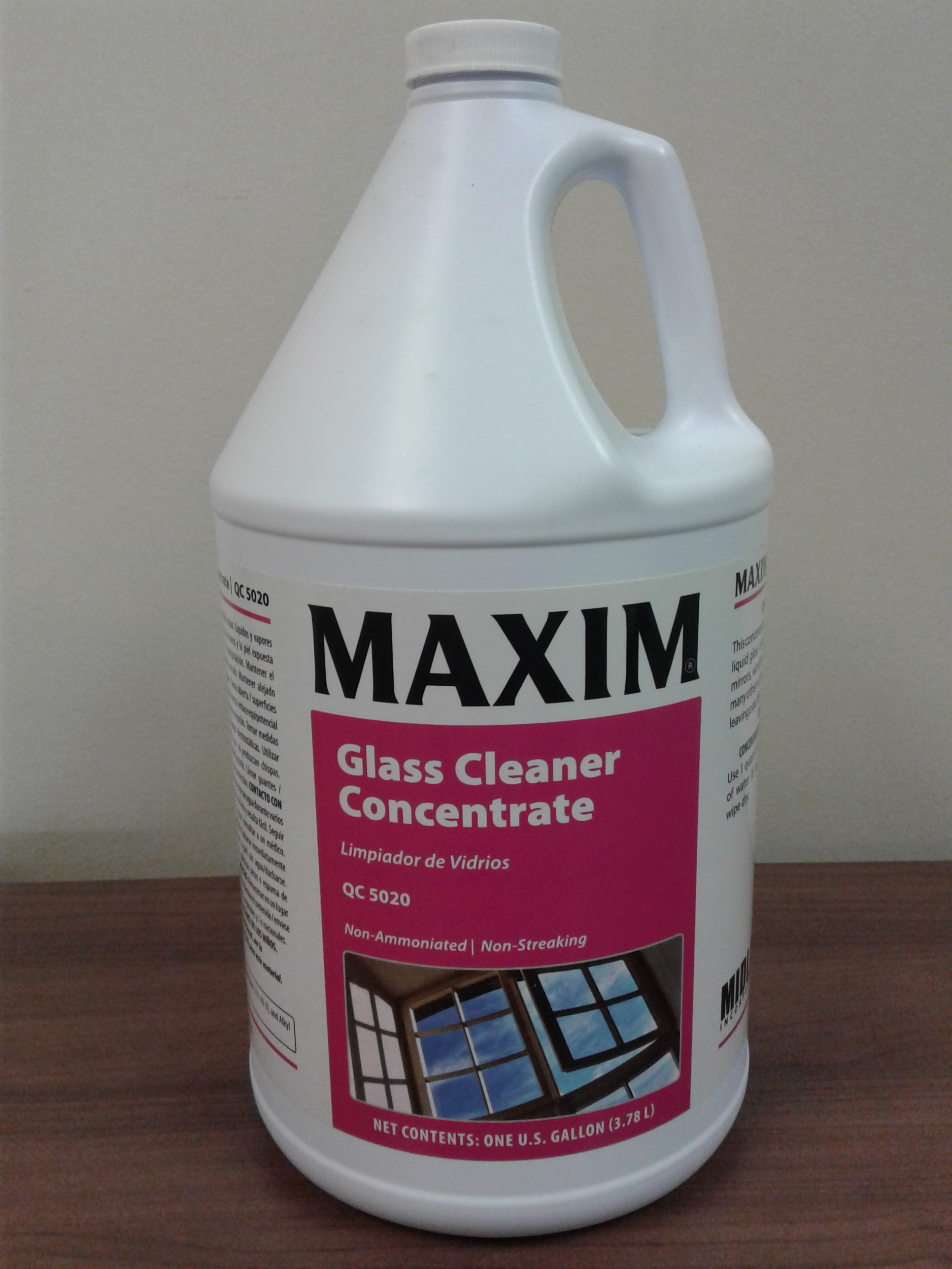 MAXIM Glass Cleaner Concentrate (Gallon) by MidLab | Multi-Surface Cleaner MID-GCCGL