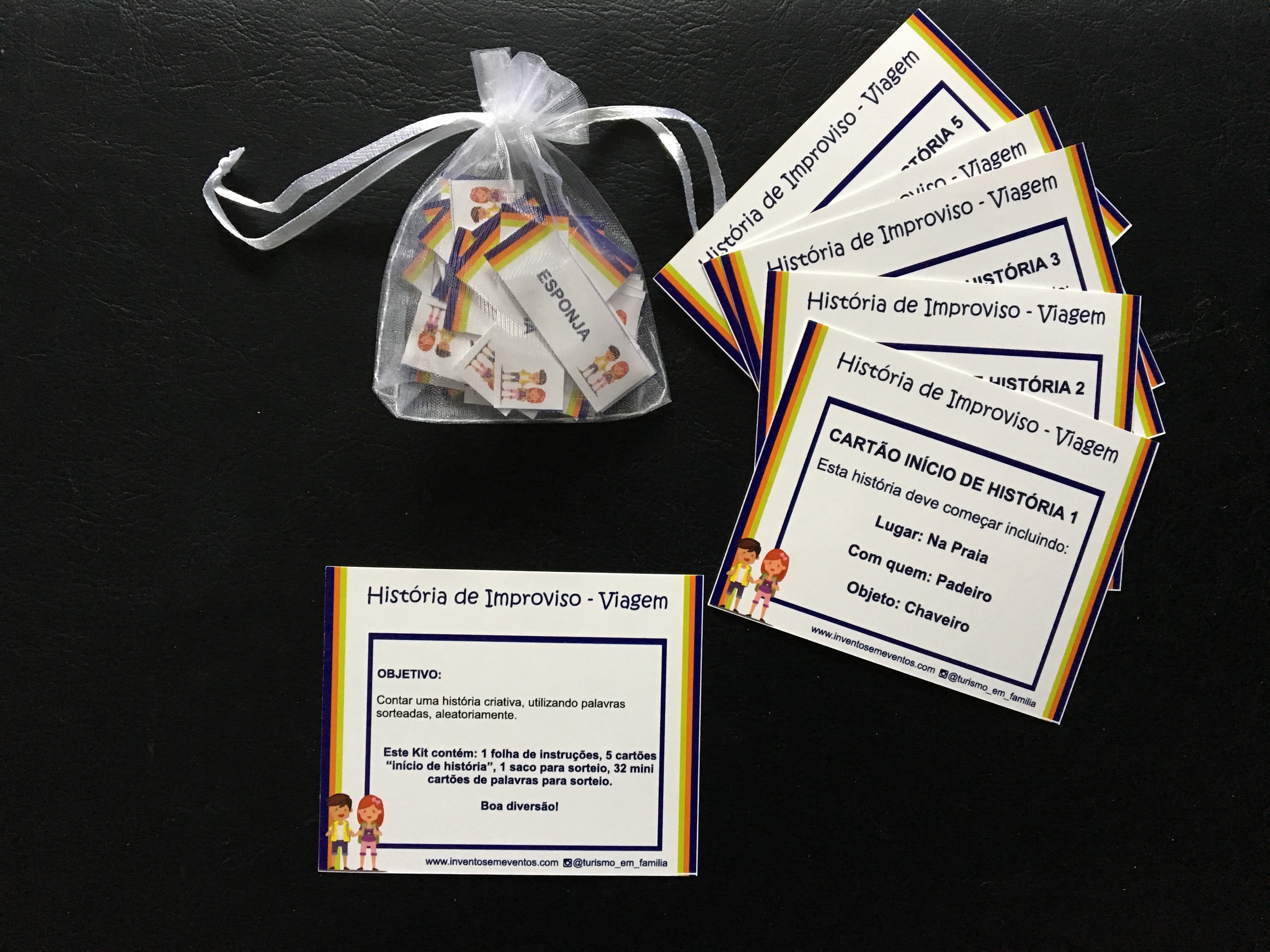 Kit infantil de brincadeiras para viagem