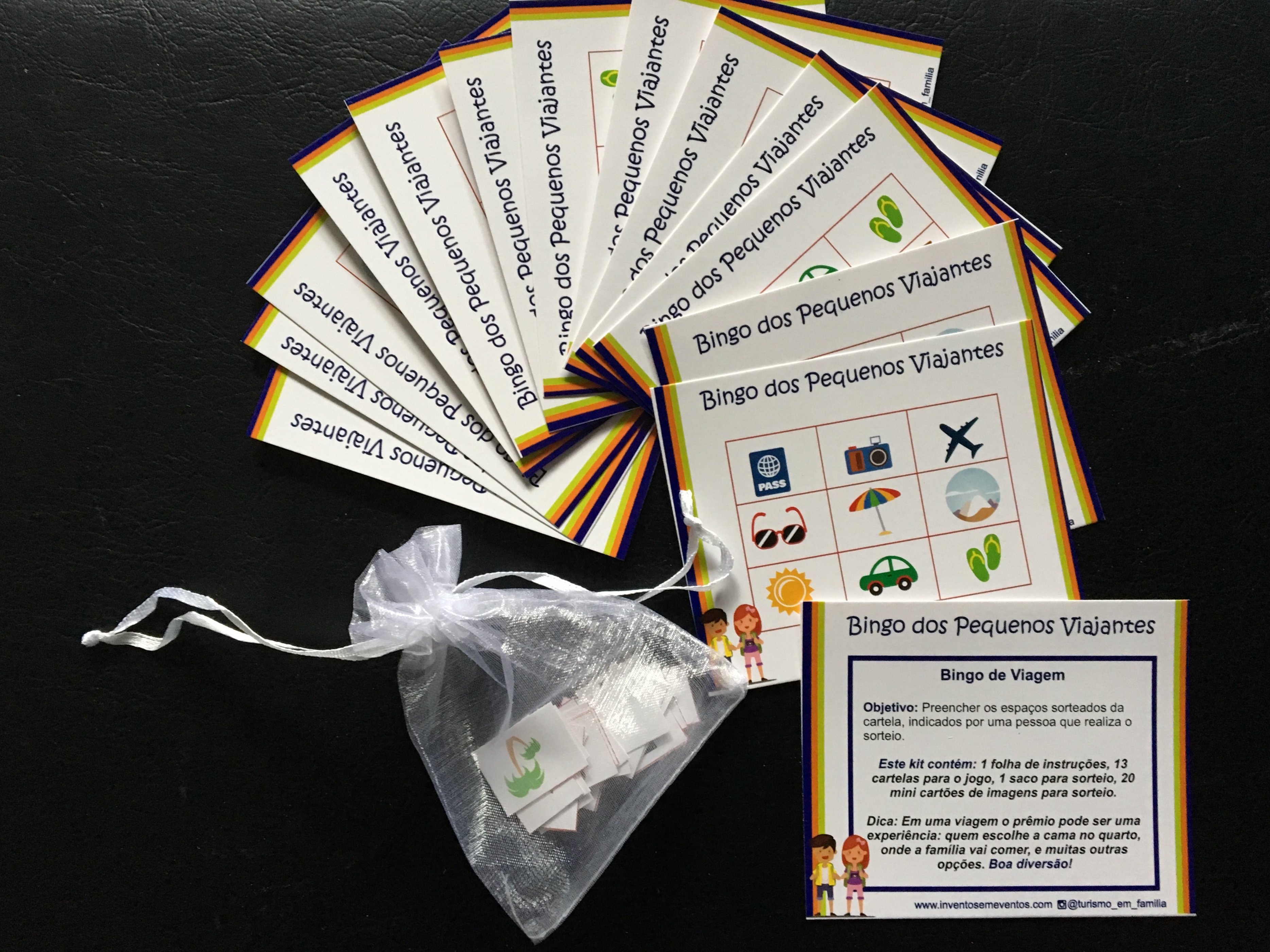 Kit infantil de brincadeiras para viagem