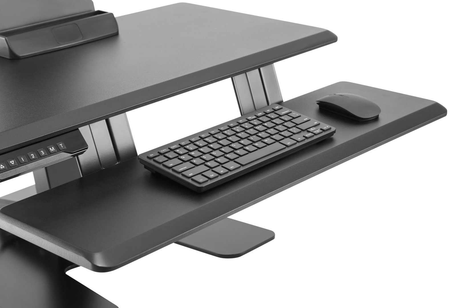 E-Lift S keyboard tray with keyboard and mouse