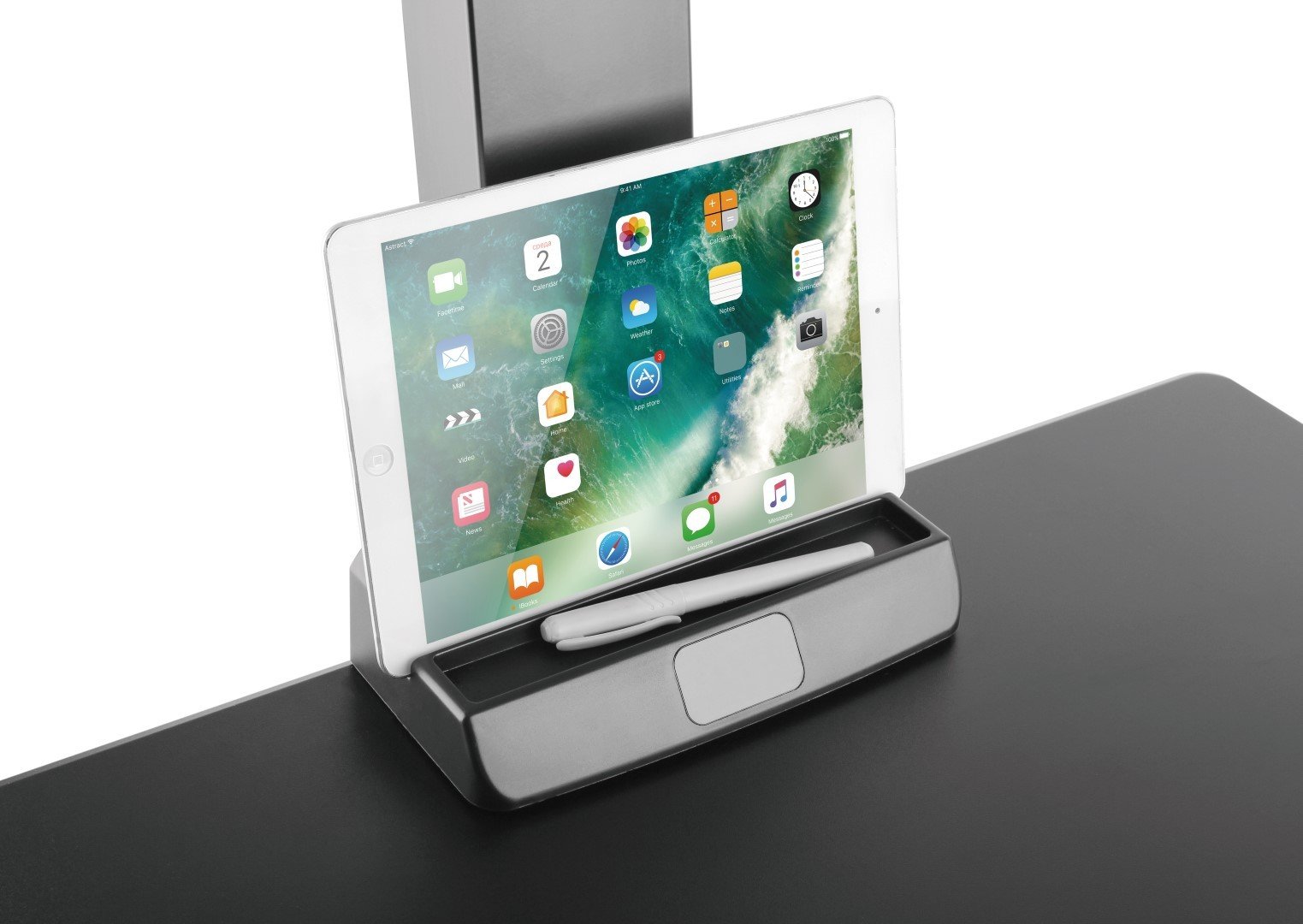 E-Lift S worksurface organiser for tablet and pen