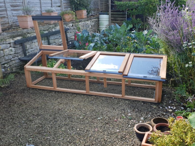 8ft x 2ft Fully Glazed Cedar Coldframe 2X8GCF