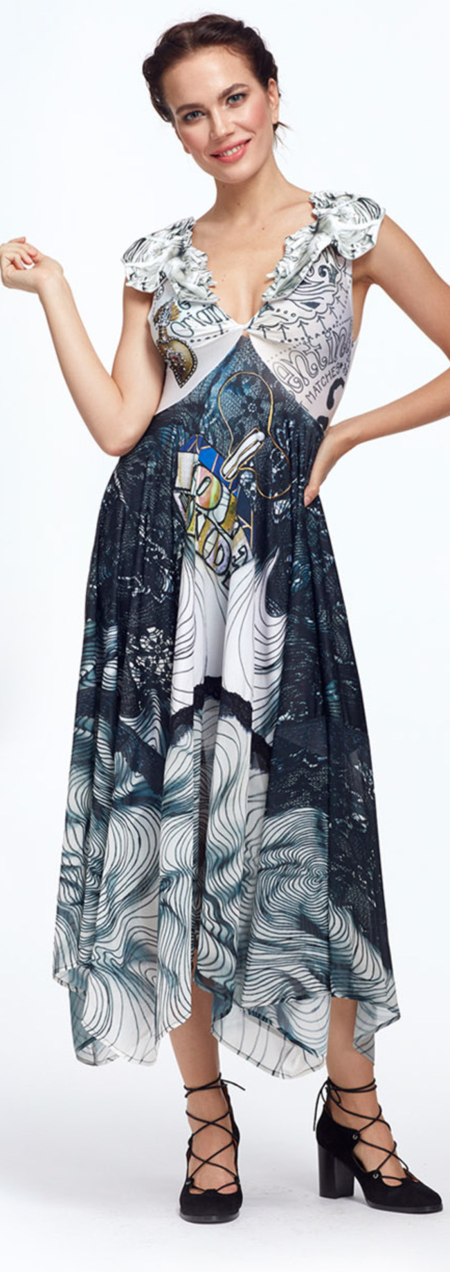 IPNG: Love Me Black Sweetheart Asymmetrical Maxi Dress (Some Ship Immed!)