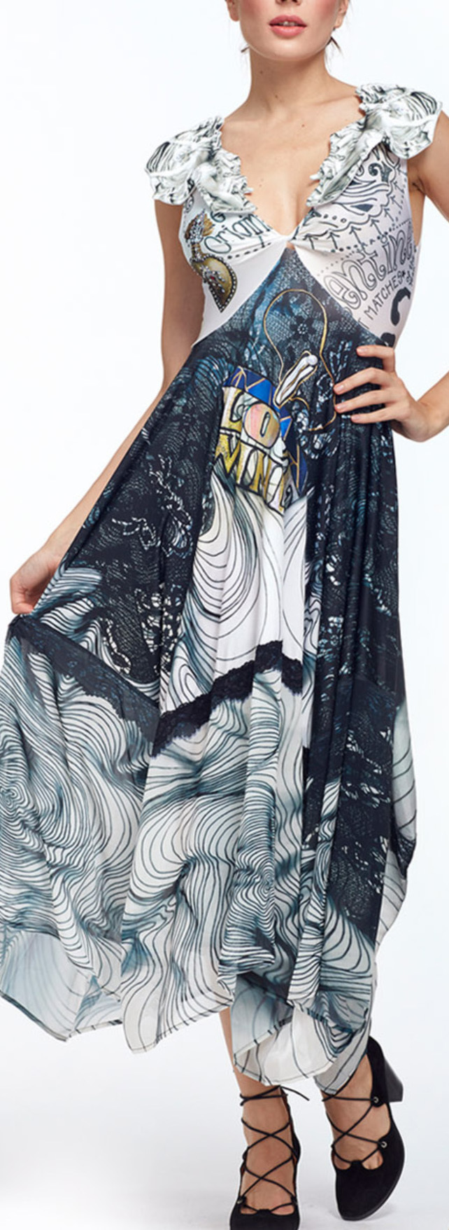 IPNG: Love Me Black Sweetheart Asymmetrical Maxi Dress (Some Ship Immed!)