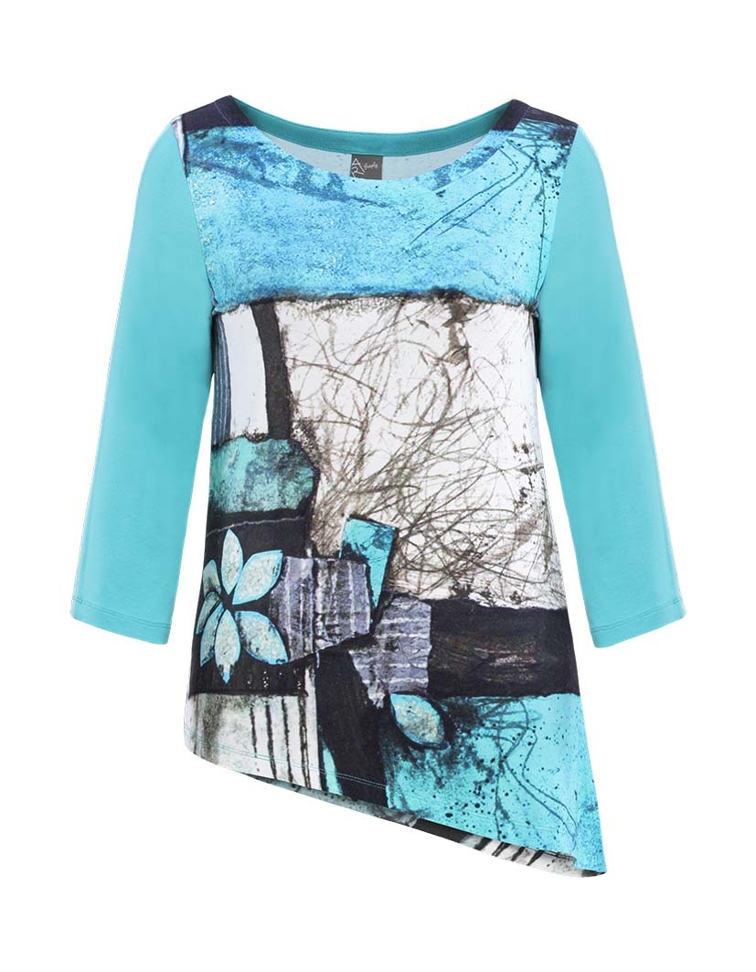 Simply Art Dolcezza: Ocean Breeze Orchid Asymmetrical Art Tunic
