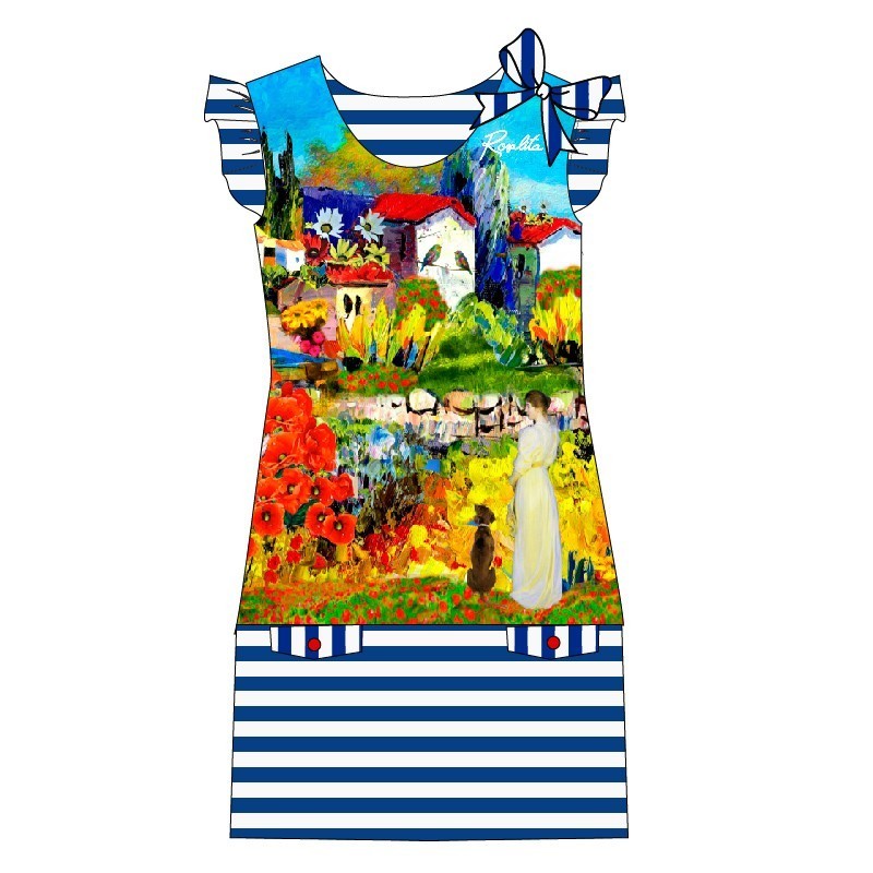 Rosalita McGee: Monet Garden Ruffled Bow Dress/Tunic