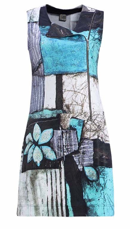 Simply Art Dolcezza: Ocean Breeze Orchid Asymmetrical Zip Dress (1 Left!)