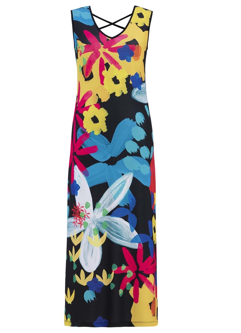 Simply Art Dolcezza: Intense Garden Of Zen Abstract Art Maxi Dress (2 Left!) DOLCEZZA_SA_19687_N