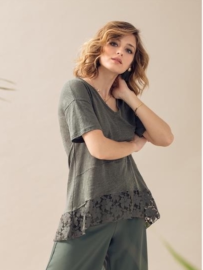 Maloka: Asymmetrical Flower Wavy Flounce Linen Tunic (Many Colors!) MK_MAELLE_N