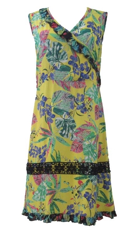 Maloka: Pink Eucalyptus Ruffled Midi Dress