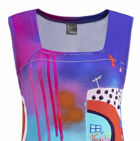 Simply Art Dolcezza: Fuschia Paint Spill Abstract Art Top SOLD OUT