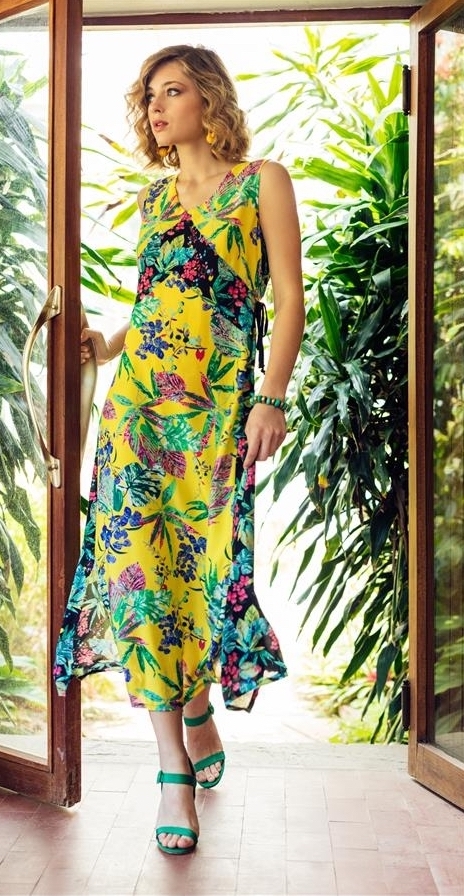 Maloka: Pink Eucalyptus Patchwork Maxi Dress MK_FRIVOLE