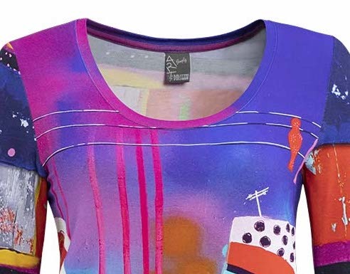 Simply Art Dolcezza: Fuschia Paint Spill Abstract Art Tunic (1 Left!)
