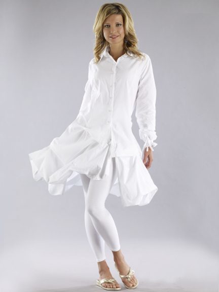 Luna Luz: Lavish Ombre Dyed Tunic/Dress (Ships Immed in White/Navy)! LL_167_N3