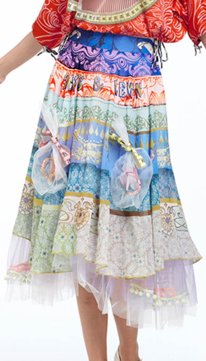 IPNG: Bow Tied Lokoometric Illusion Midi Skirt IPNG_LOMSKS-044