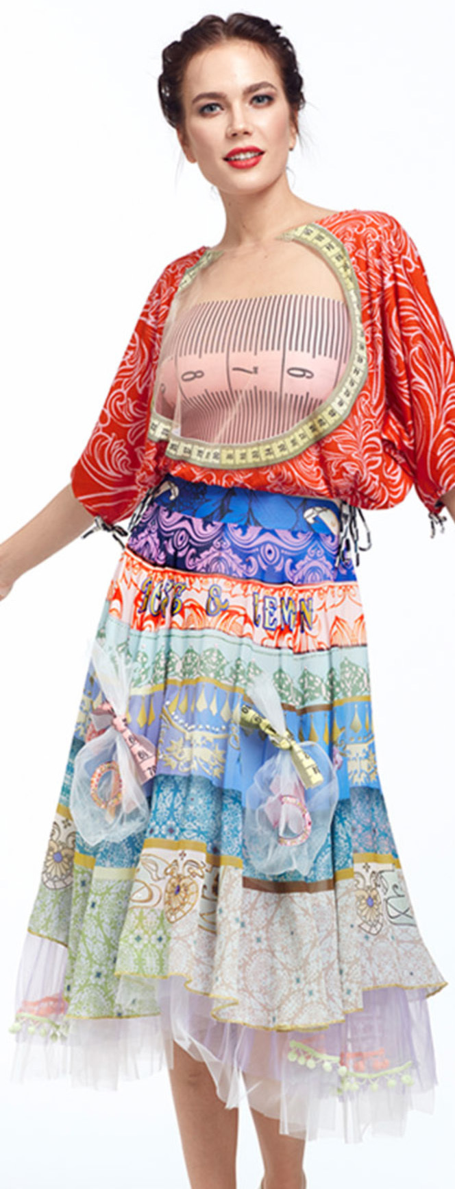 IPNG: Bow Tied Lokoometric Illusion Midi Skirt