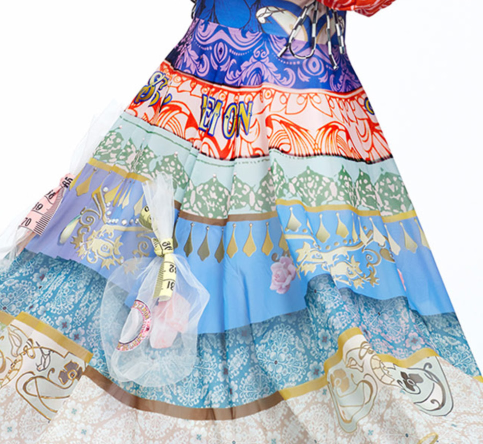 IPNG: Bow Tied Lokoometric Illusion Midi Skirt