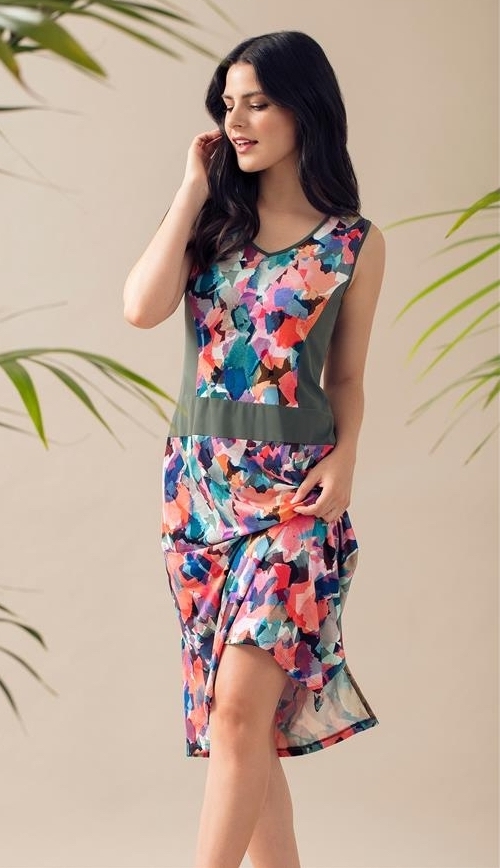 Maloka: Pink Diamond Prism Side Slit Midi Sundress MK_CARLOTTA