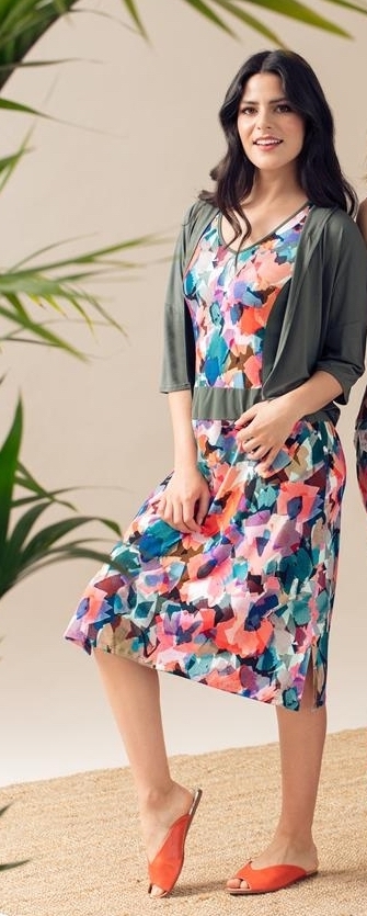 Maloka: Pink Diamond Prism Side Slit Midi Sundress