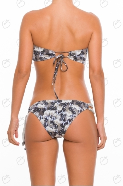 Paradizia Swimwear: Dangling Crystal Bustier Bandeau (Shown with matching Hipkini, 1 Left!)
