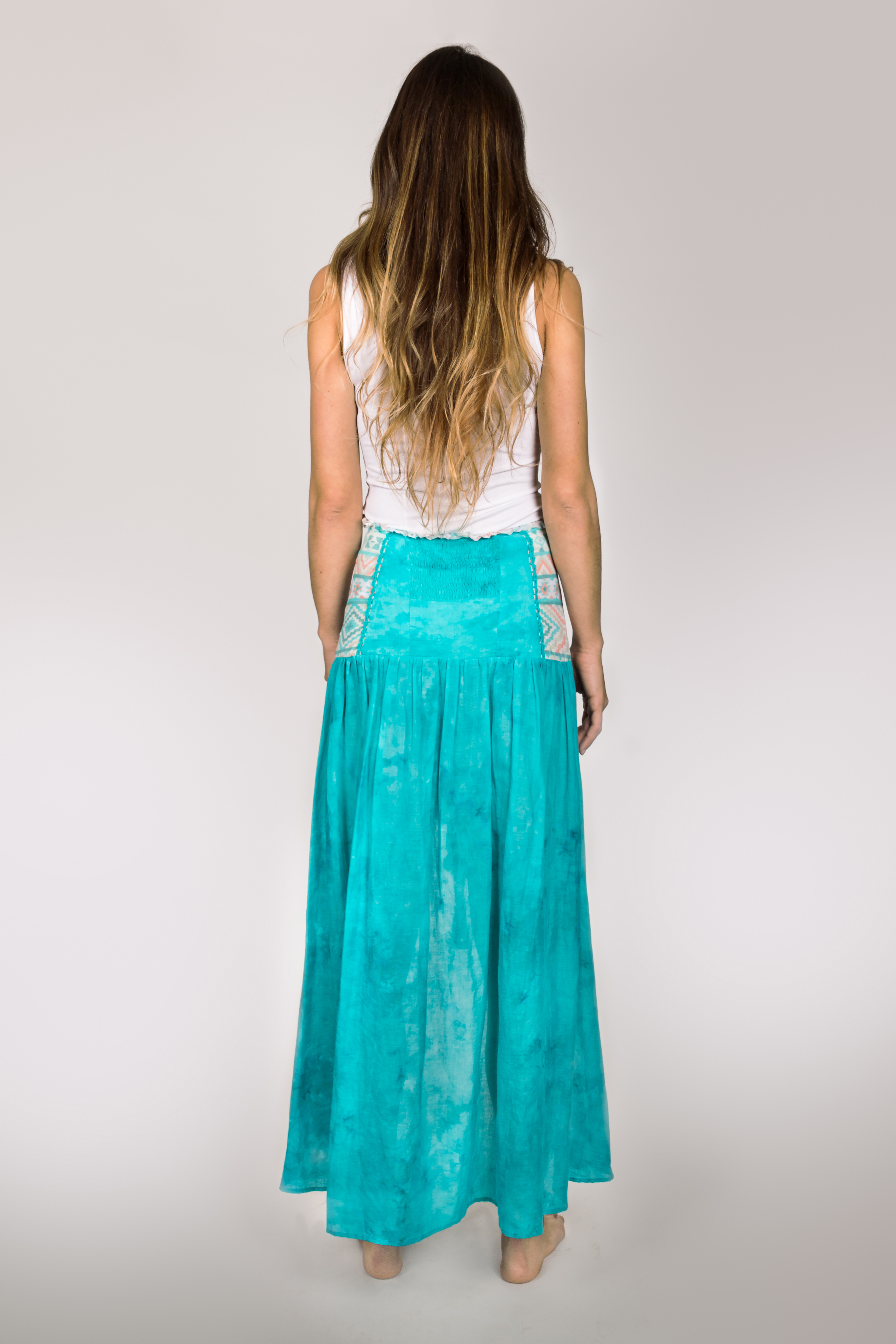 Shoklett: High Low Corset Waist Sea Flower Skirt Sherlyn