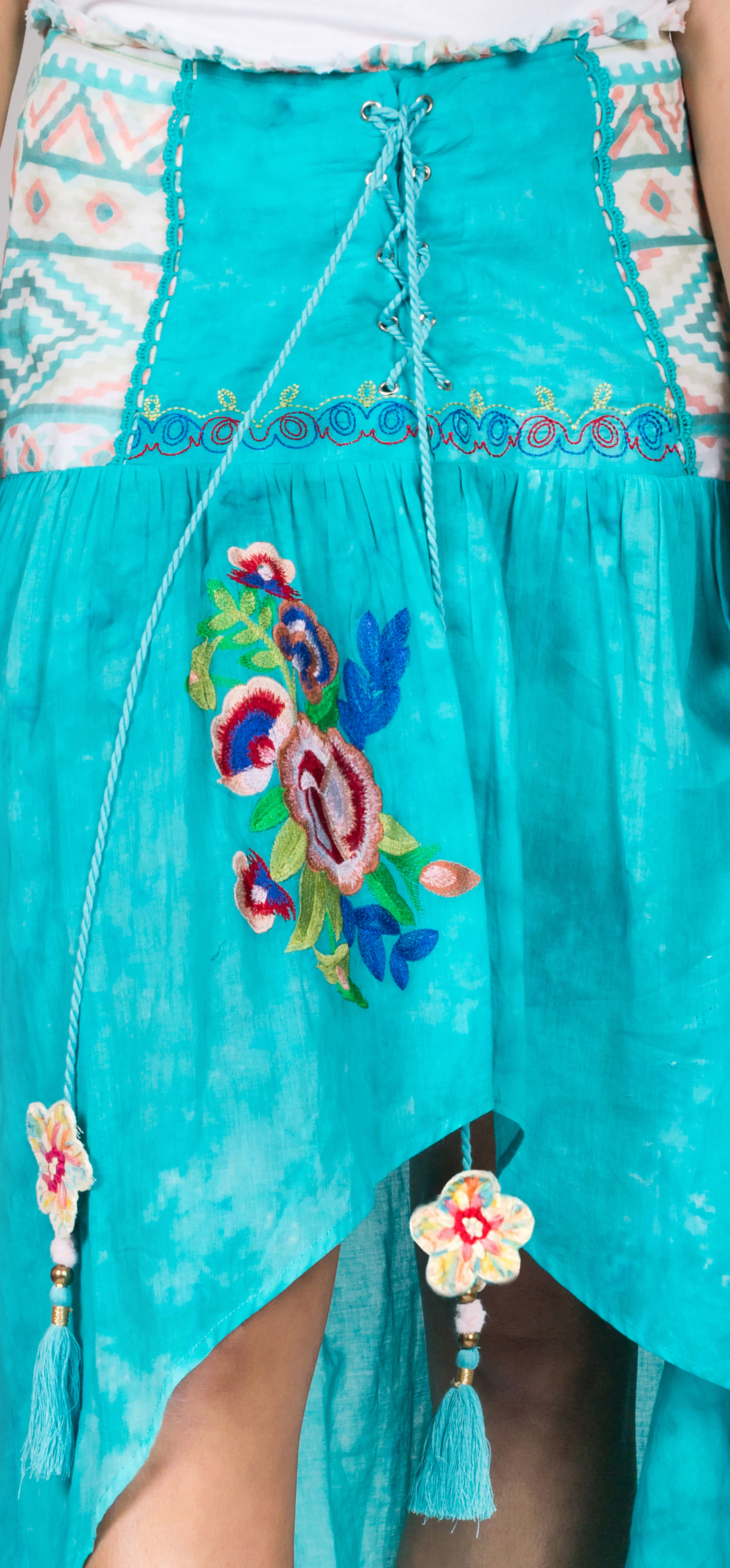 Shoklett: High Low Corset Waist Sea Flower Skirt Sherlyn