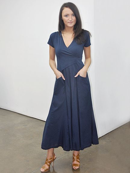 Luna Luz: Short Sleeve Cross Over Bodice Long Dress (Ships Immed, Few Left!) LL_518_NEW1