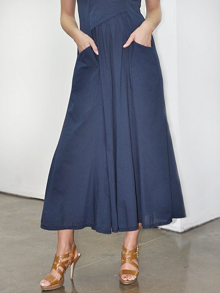 Luna Luz: Short Sleeve Cross Over Bodice Long Dress (Ships Immed, Few Left!)