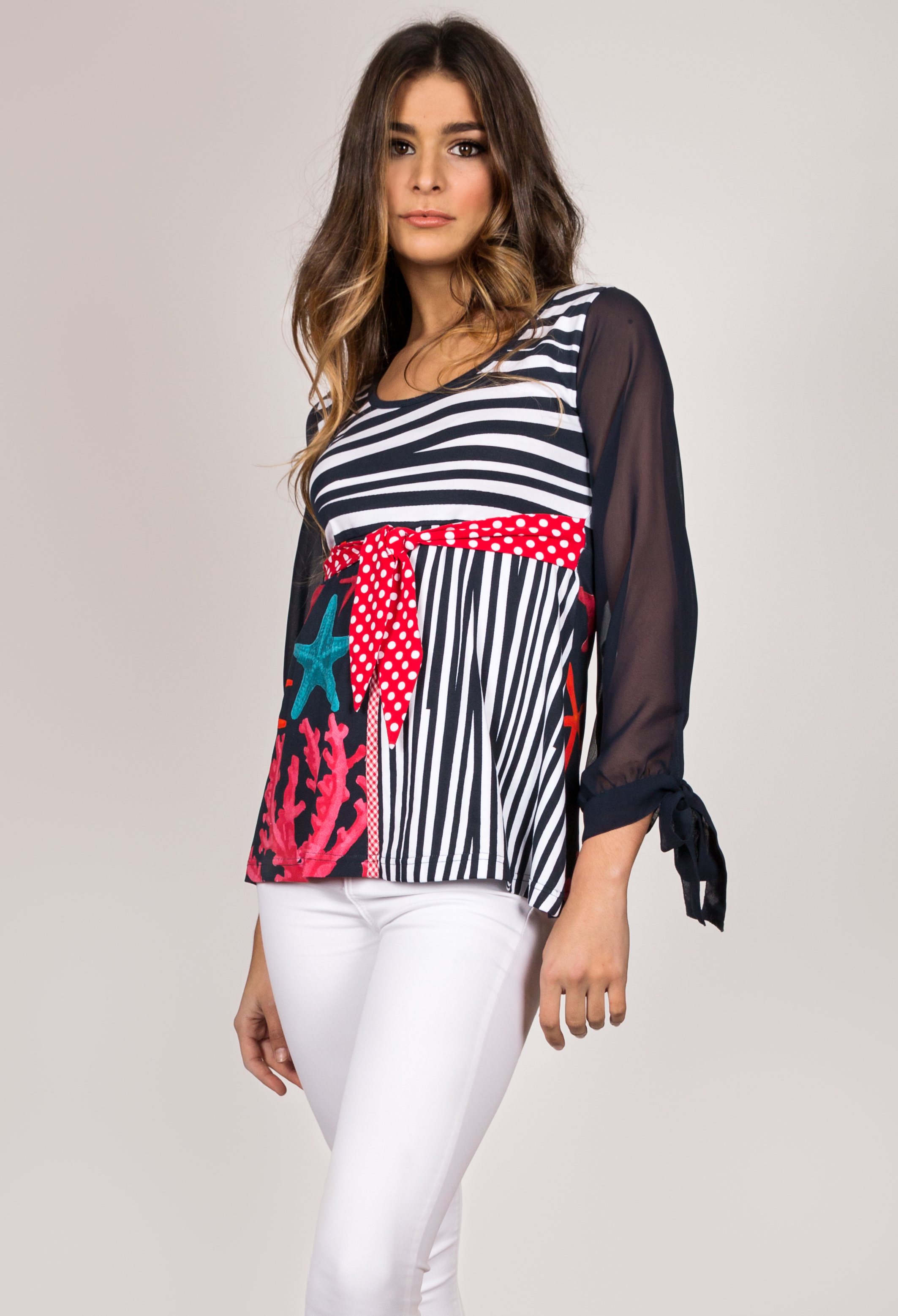 Shoklett Spain: Pink Coral Cotton Tunic Blouse Zoey SHOKLETT_80S19TS