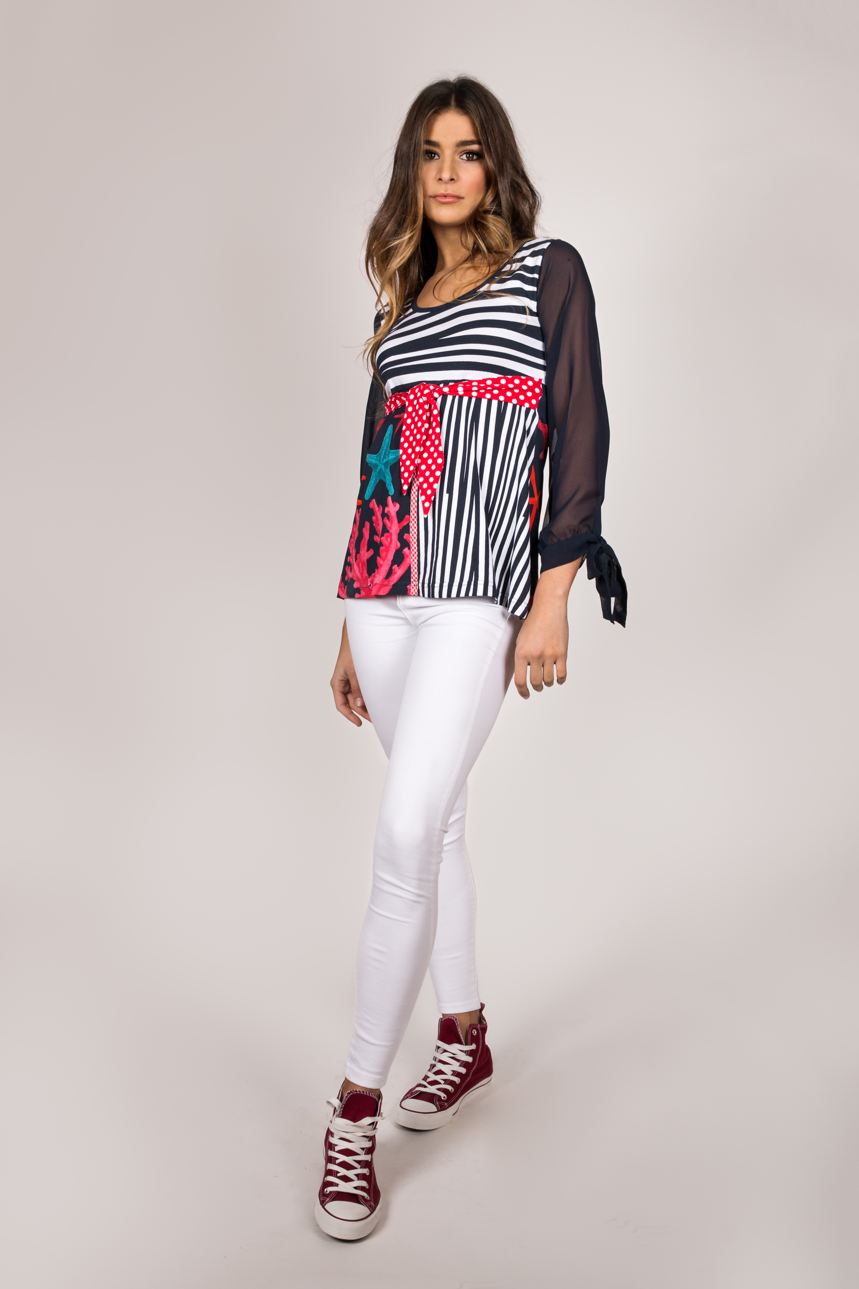 Shoklett Spain: Pink Coral Cotton Tunic Blouse Zoey