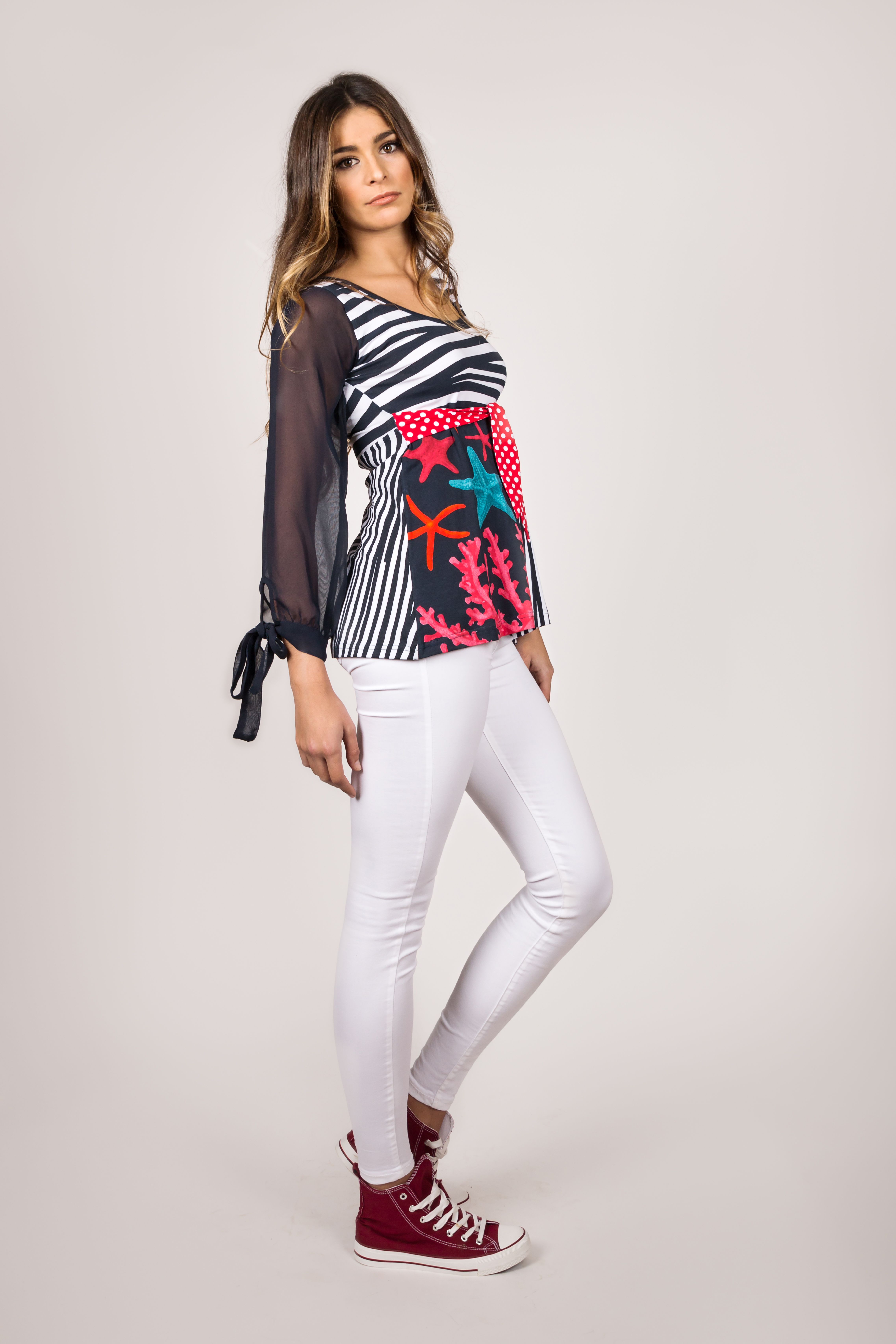 Shoklett Spain: Pink Coral Cotton Tunic Blouse Zoey