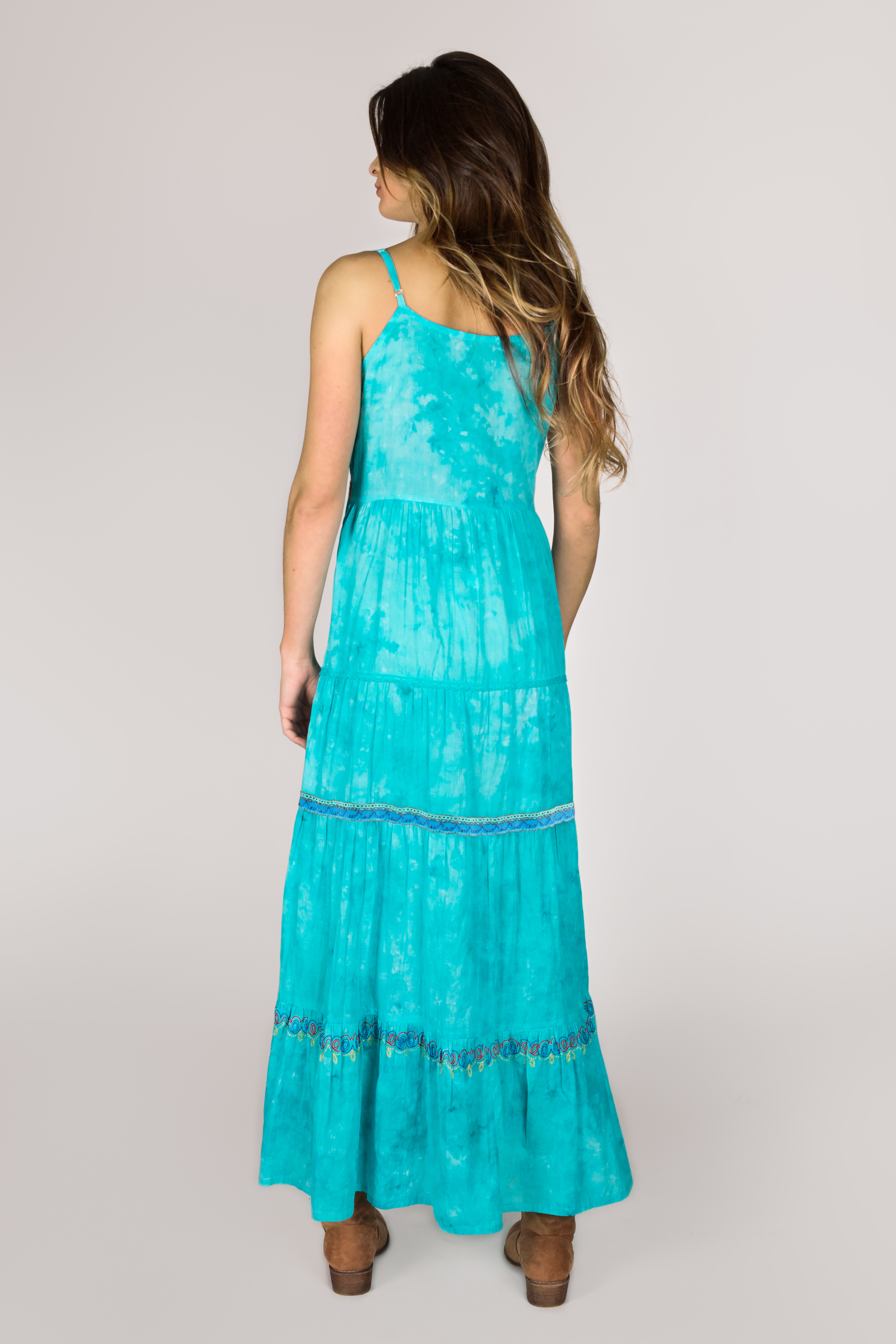 Shoklett: High Low Corset Tied Bodice Sea Flower Maxi Dress Sherlyn